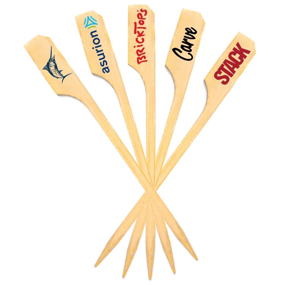 3.5 Inch Custom Drink Stirrers - Boat Oar Picks - Color Printing - Pick On Us, LLC
