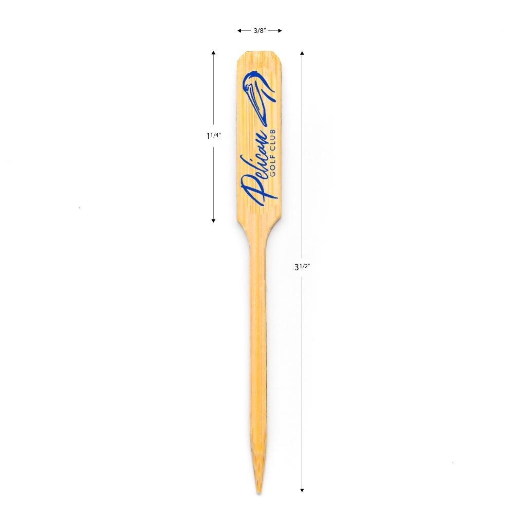 3.5 inch Custom Drink Stirrers - Paddle Picks - Color Printing - Pick On Us, LLC