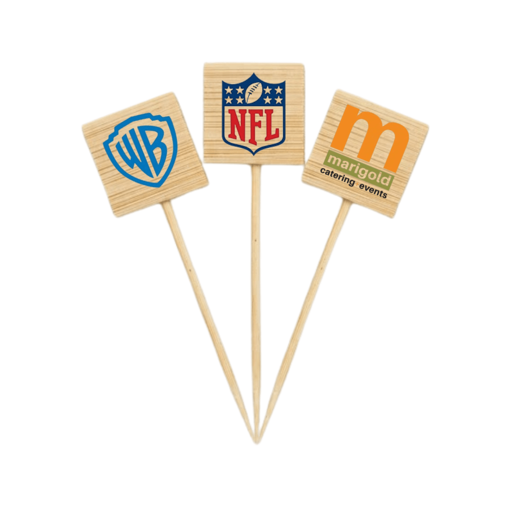 3.5 inch Custom Toothpick - Square Top Double Sided Printing - Pick On Us, LLC