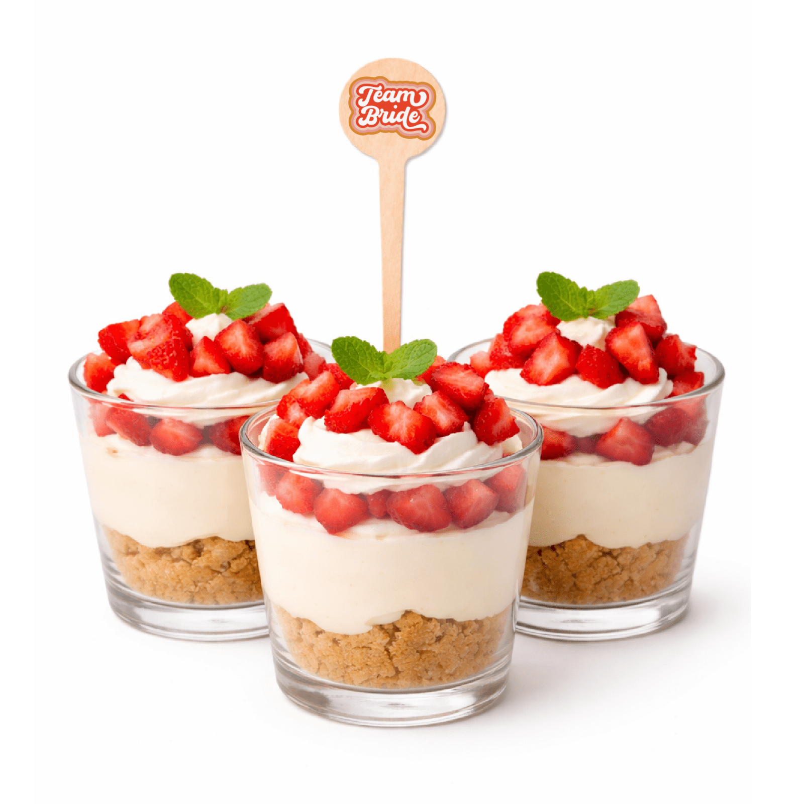 4 inch Custom Bridal Shower Dessert Picks - Round Top ( Pointy ) - Pick On Us, LLC