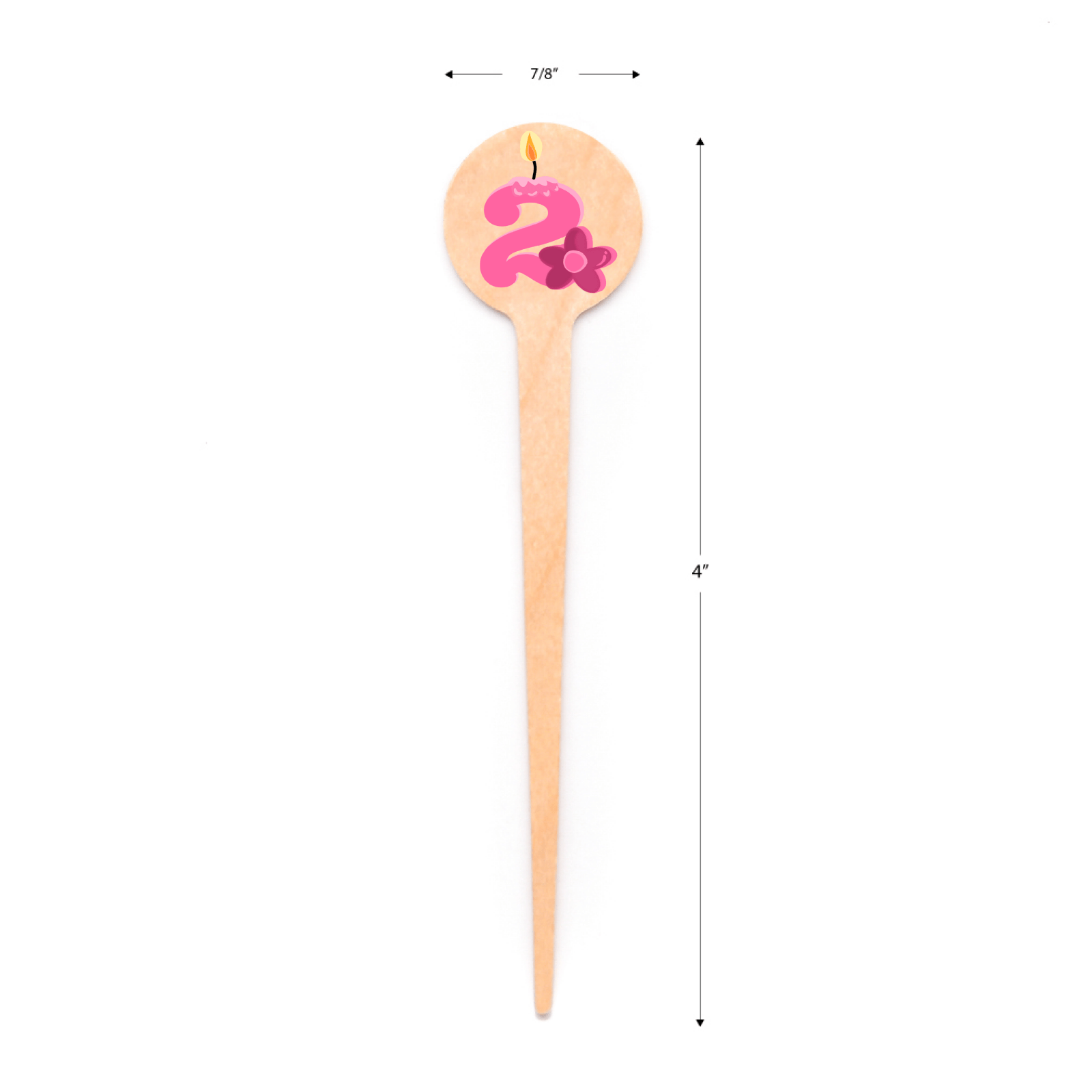 4 inch Custom Cupcake Celebration Toppers - Round Top ( Pointy ) - Color Printing - Pick On Us, LLC