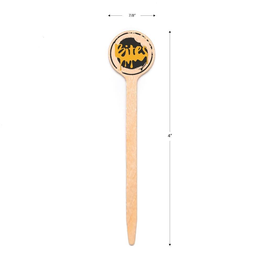 4 inch Custom Drink Stirrers - Round Top - Color Printing - Pick On Us, LLC