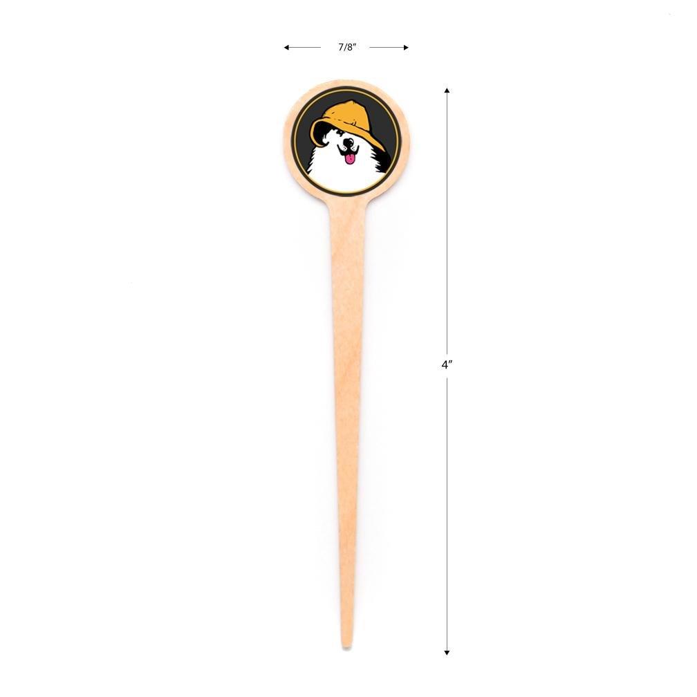 4 inch Custom Drink Stirrers - Round Top ( Pointy ) - Color Printing - Pick On Us, LLC