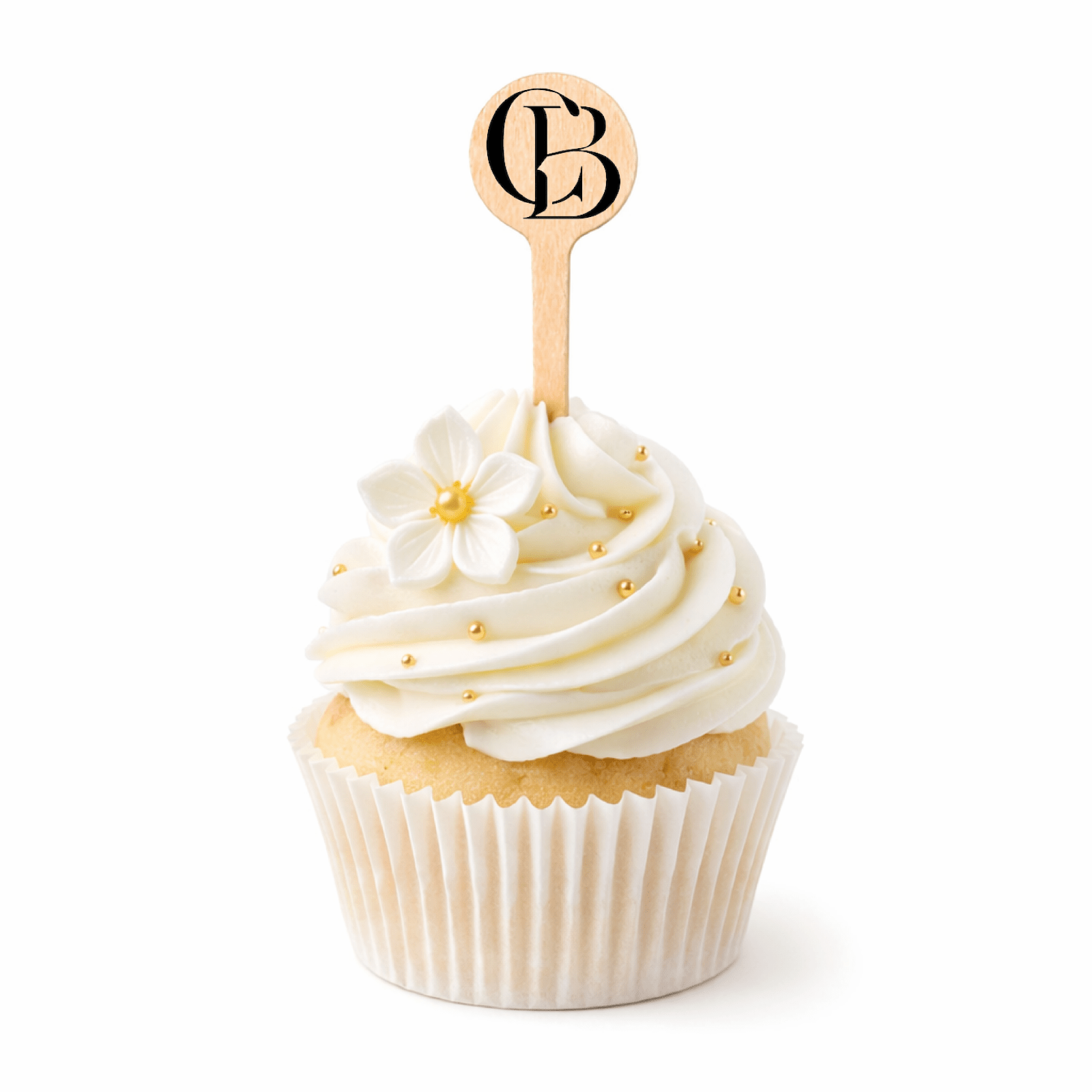 4 inch Custom Monogram Wedding Cupcake Toppers - Round Top - Color Printing - Pick On Us, LLC