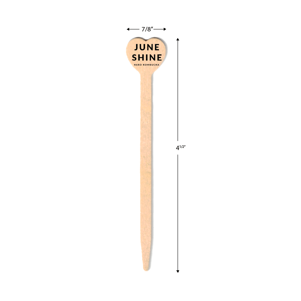 4.5 inch Custom Drink Stirrers - Heart Shape top - Pick On Us, LLC