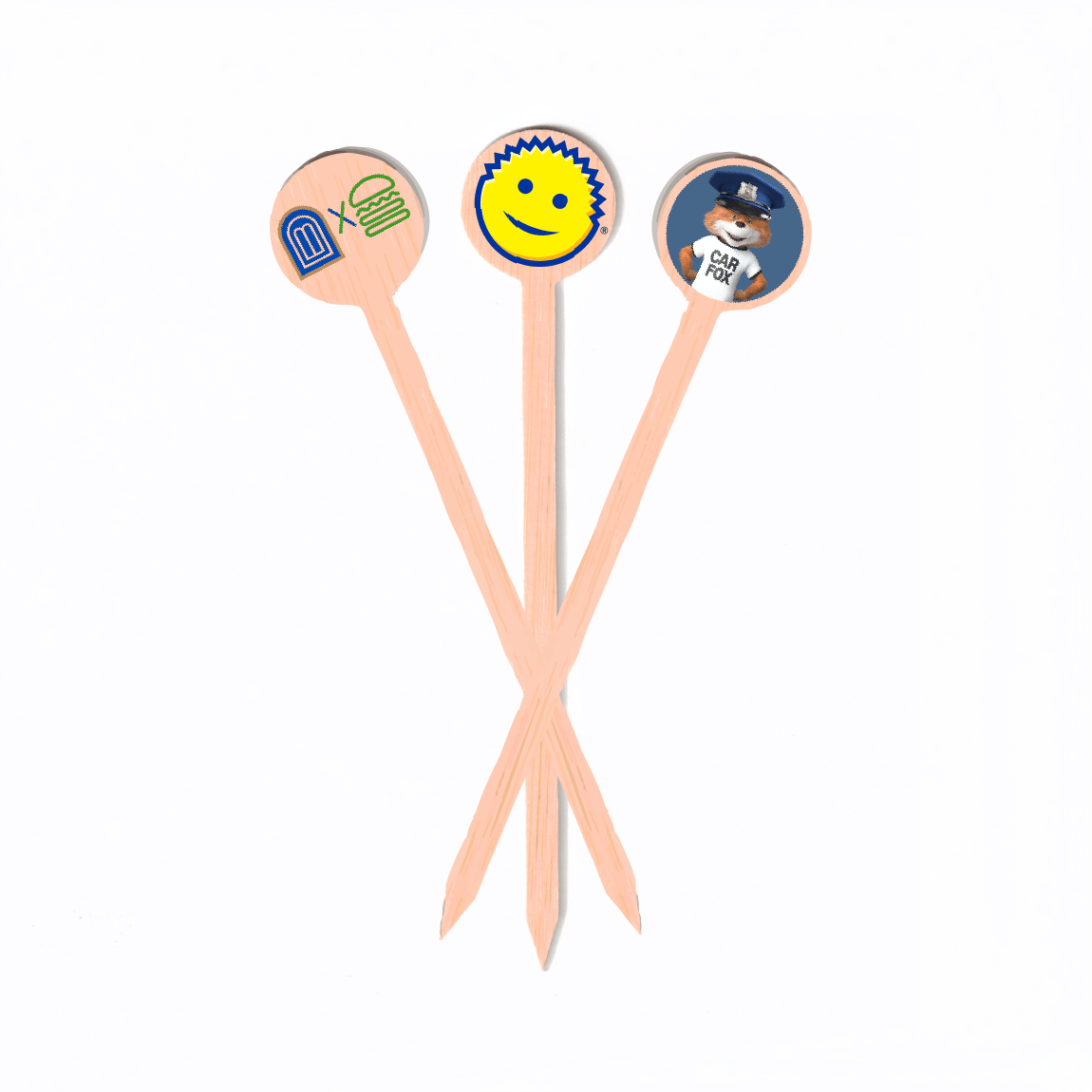 6 inch Bamboo Custom Skewers - Round Top - ( Pointy ) - Pick On Us, LLC