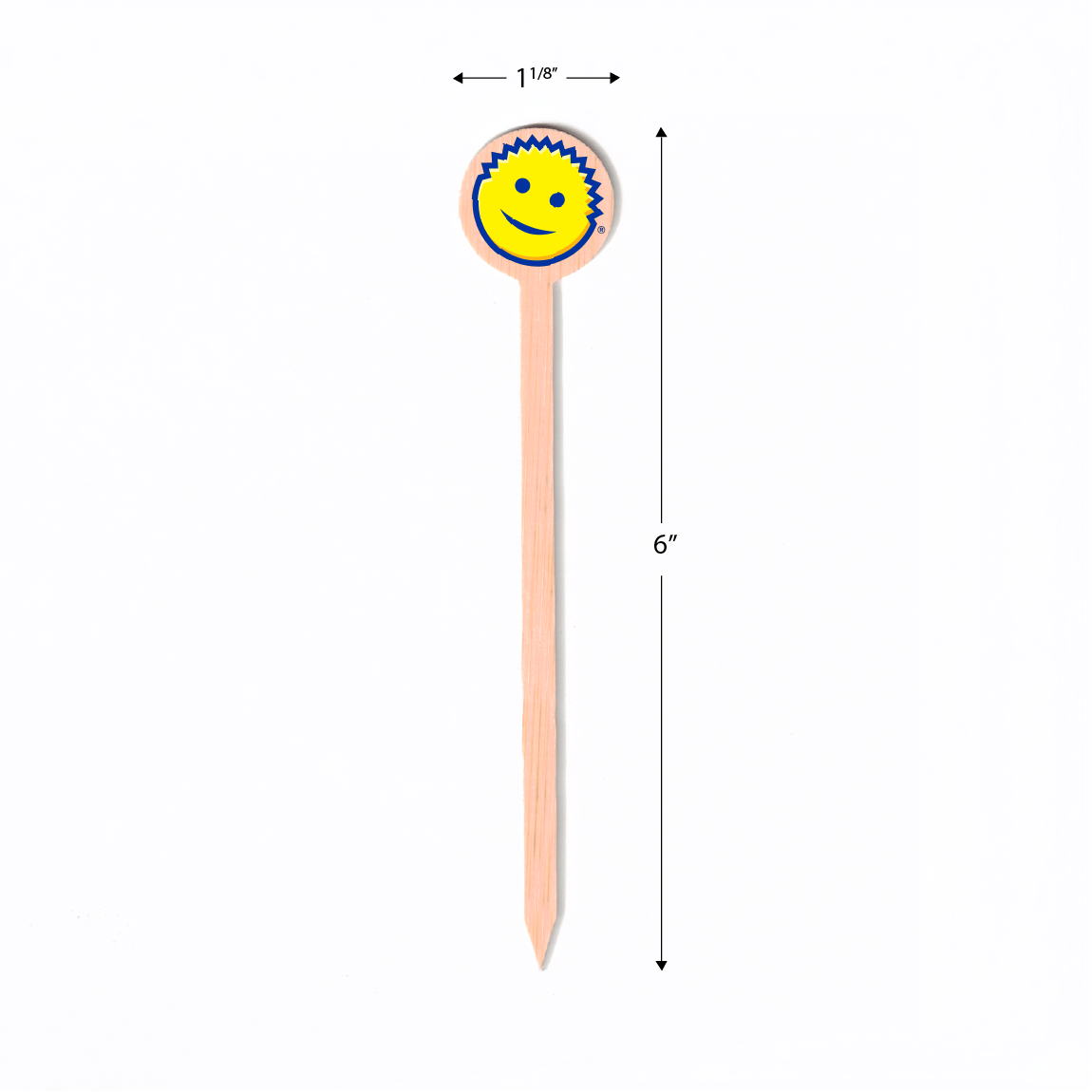 6 inch Bamboo Custom Skewers - Round Top - ( Pointy ) - Pick On Us, LLC