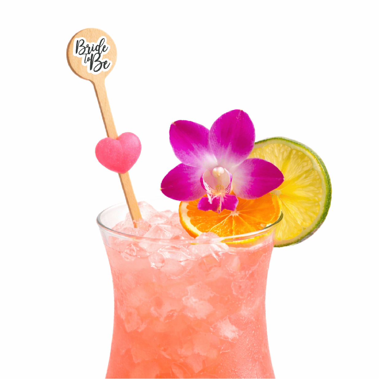 6 inch Custom Bridal Shower Drink Stirrers - Round Top - Color Printing - Pick On Us, LLC