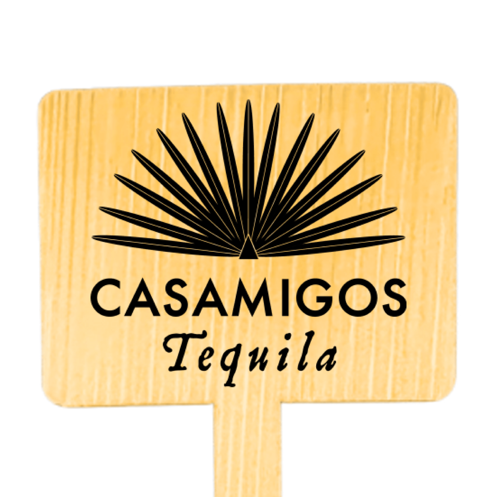 6 Inch Custom Mixology Drink Stirrers - Bamboo Horizontal Rectangle - Pick On Us, LLC