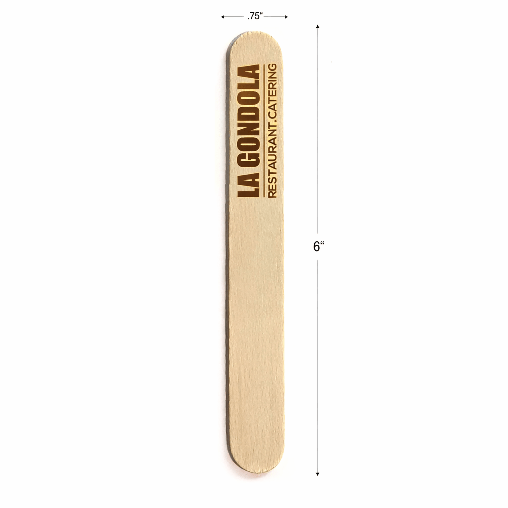 6 inch Custom Popsicle Sticks - Double Sided Laser Engraved - Pick On Us, LLC