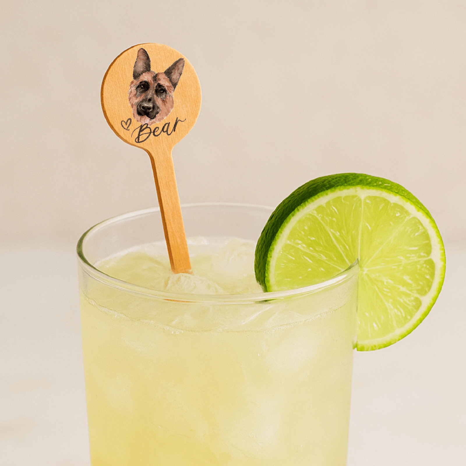 6 inch Wedding Pet Drink Stirrers - Round Top - Color Printing - Pick On Us, LLC