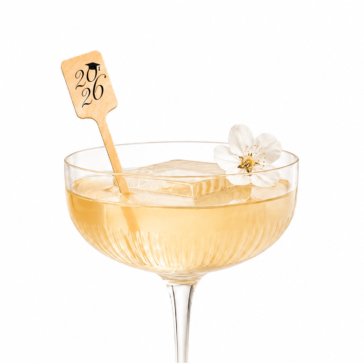6.25 inch Custom Graduation Drink Stirrers - Rectangle Top - Color Printing - Pick On Us, LLC