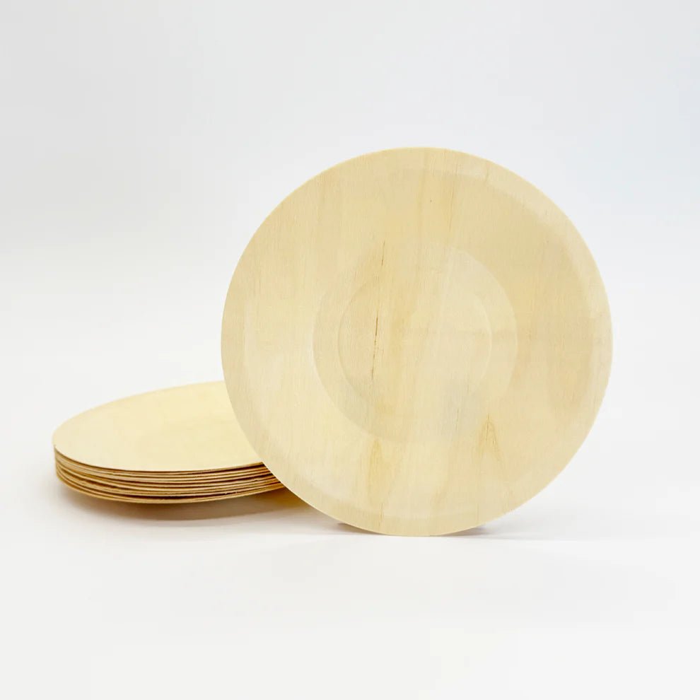 7.5" Round Wooden Plate - Pick On Us, LLC