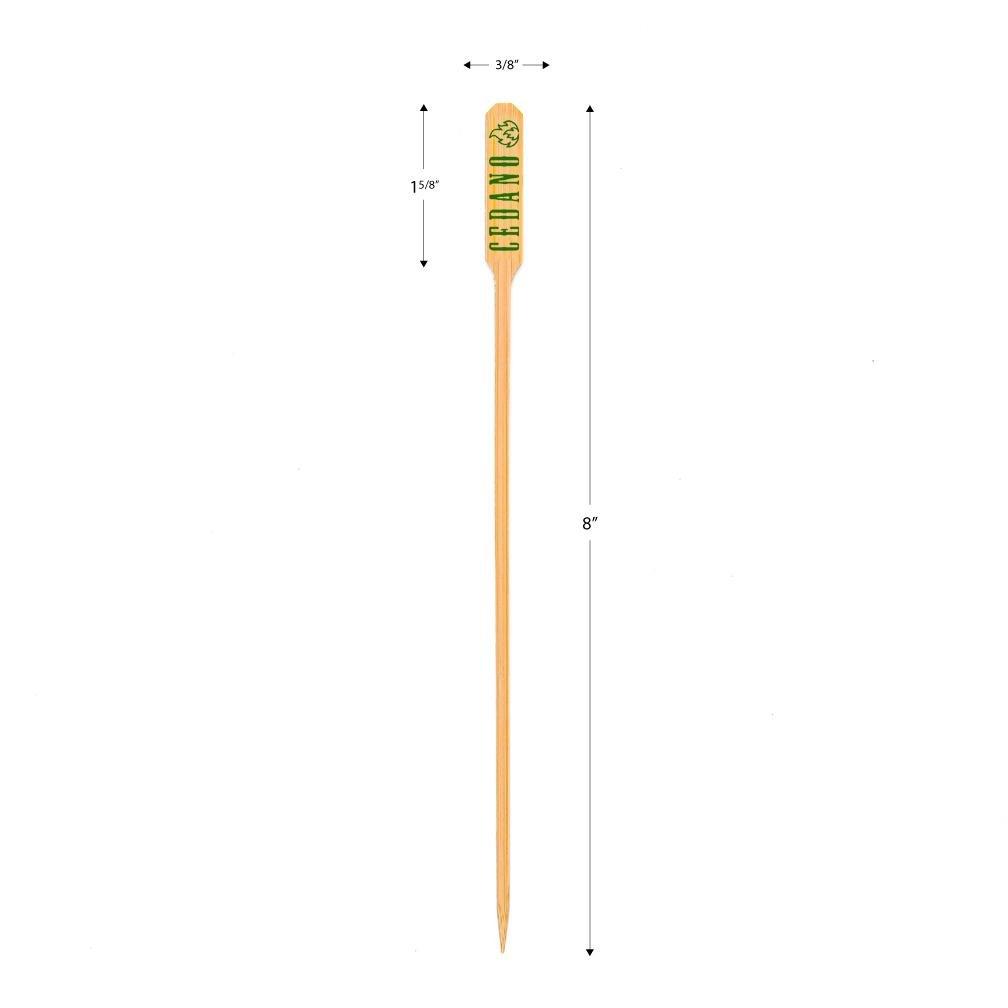 8 inch Custom Drink Stirrers - Paddle Skewers - Color Printing - Pick On Us, LLC