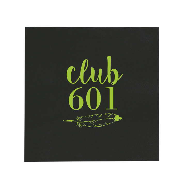 Custom Dinner Napkins - Black Linen