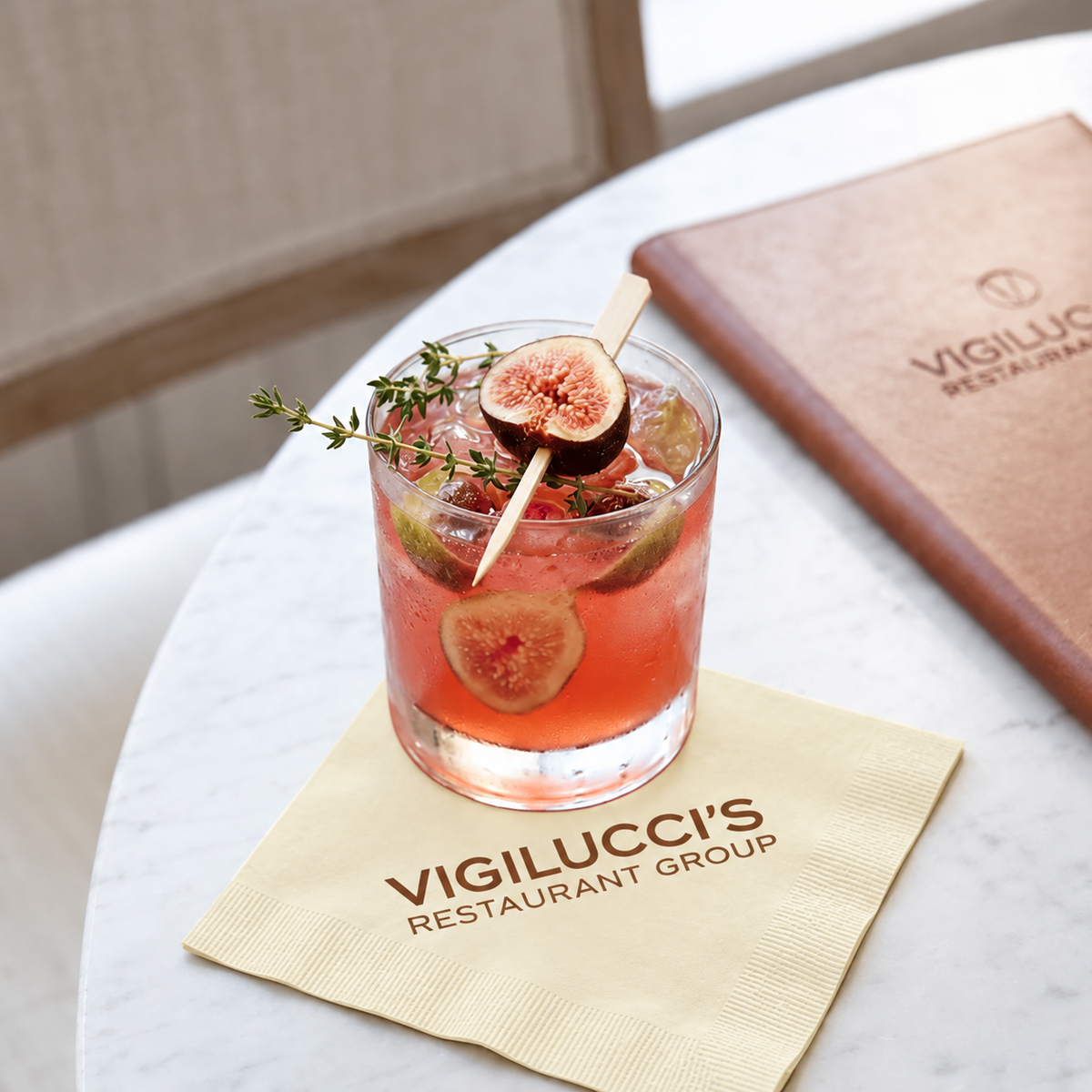 Custom Premium 3-Ply Linen Like Cocktail Napkins - Champagne