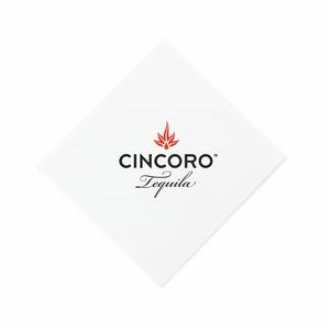 Custom Premium 3-Ply Linen Like Cocktail Napkins - White Four Color