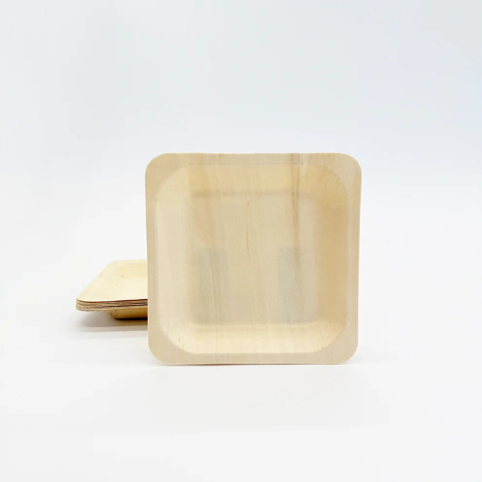 7"x 7" Square Wooden Plate