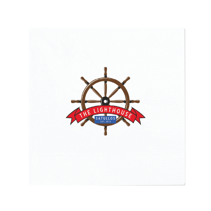Custom Paper Dinner Napkins - White Four Color