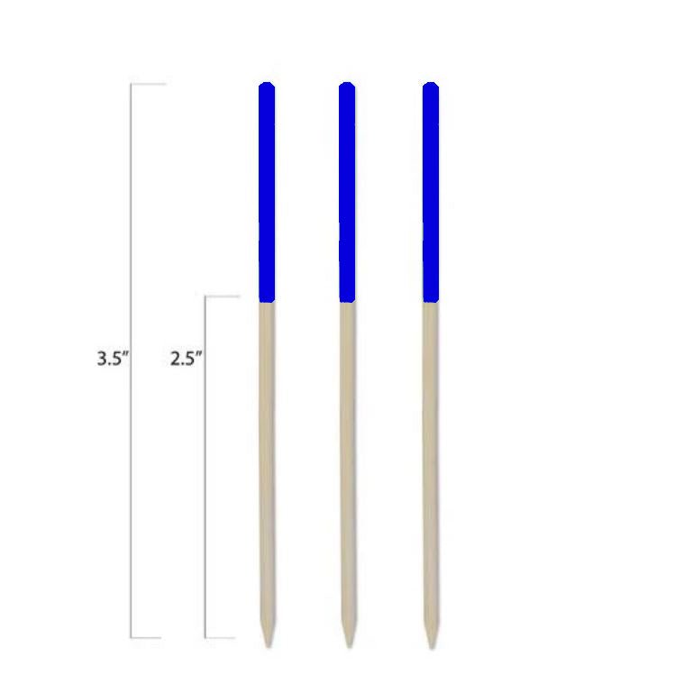 Color-Tip Bamboo Toothpicks - Blue - 3.5 Inch - Pick On Us, LLC