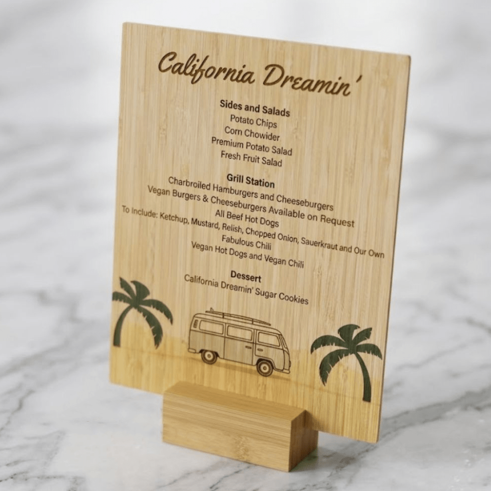 Custom Bamboo Sign - 8x10 Inch - Double Sided Printing - Pick On Us, LLC