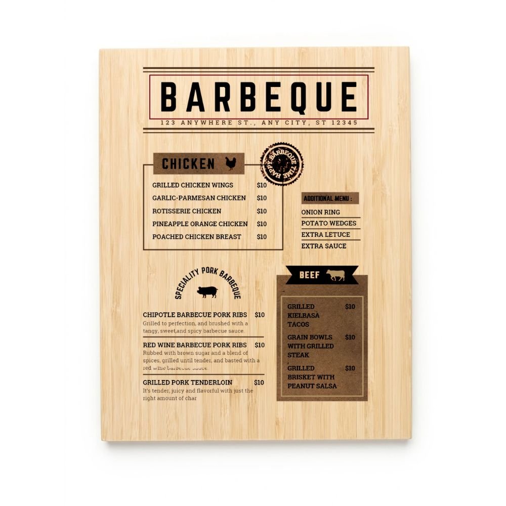 Custom Bamboo Sign - 8x10 Inch - Double Sided Printing - Pick On Us, LLC