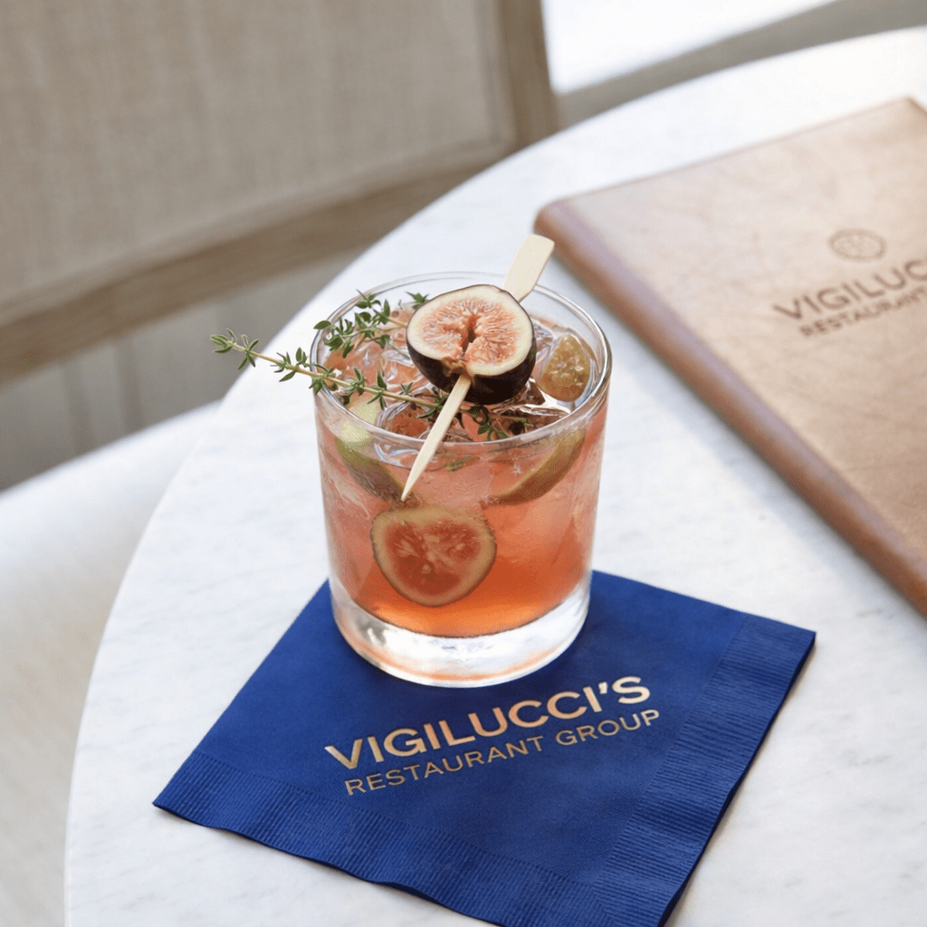 Custom Cocktail Napkins - Cobalt Blue - Pick On Us, LLC