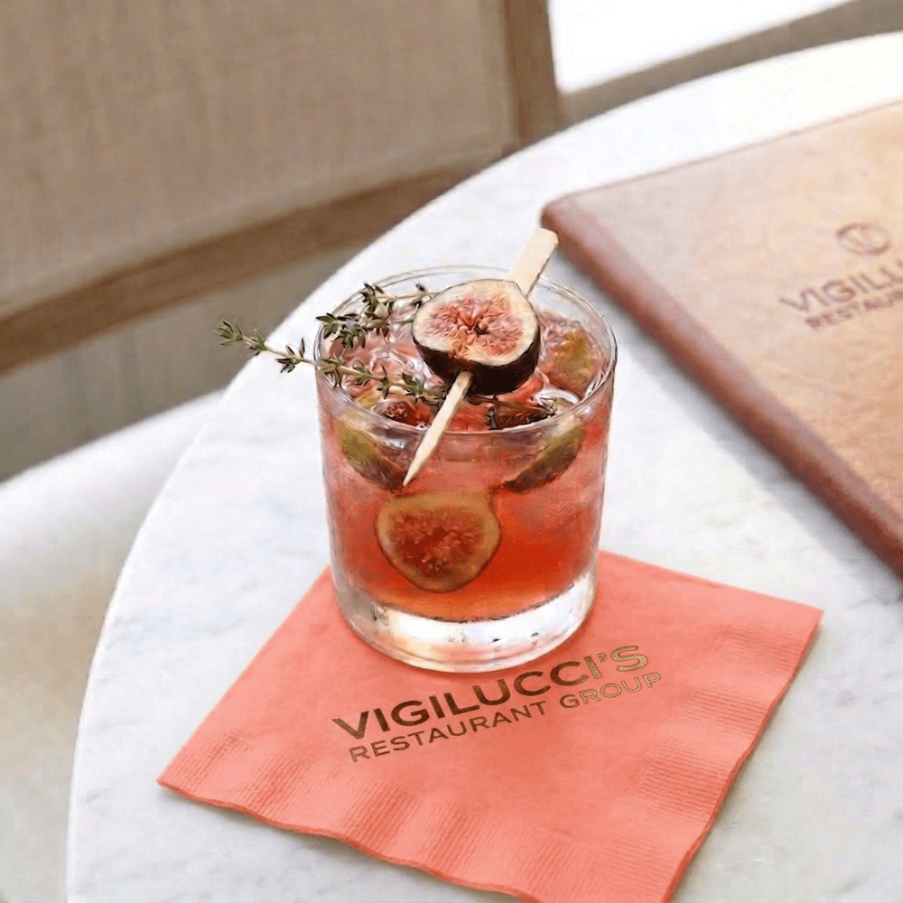 Custom Cocktail Napkins - Coral - Pick On Us, LLC
