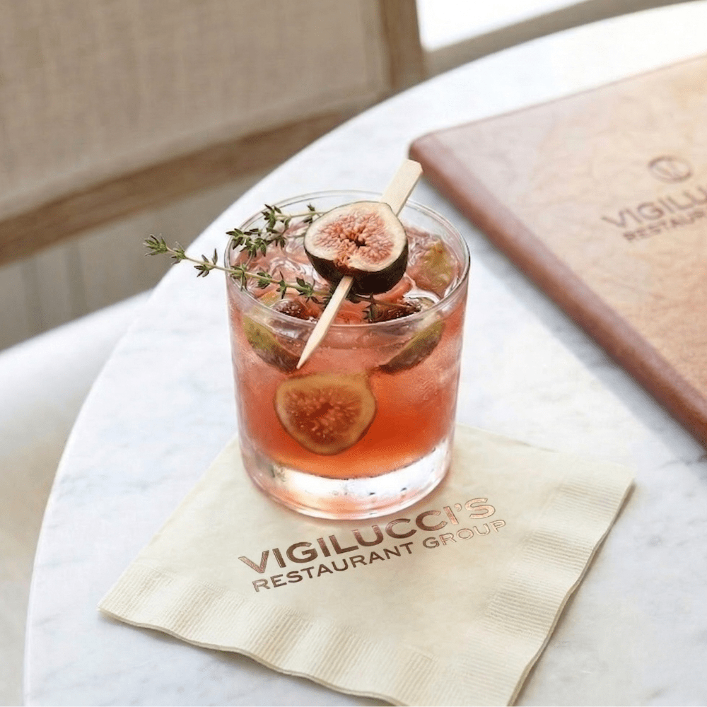 Custom Cocktail Napkins - Ecru - Pick On Us, LLC