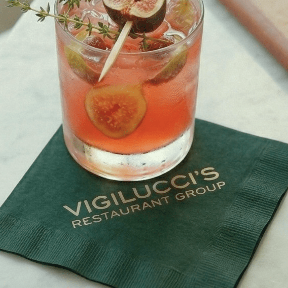 Custom Cocktail Napkins - Hunter Green - Pick On Us, LLC