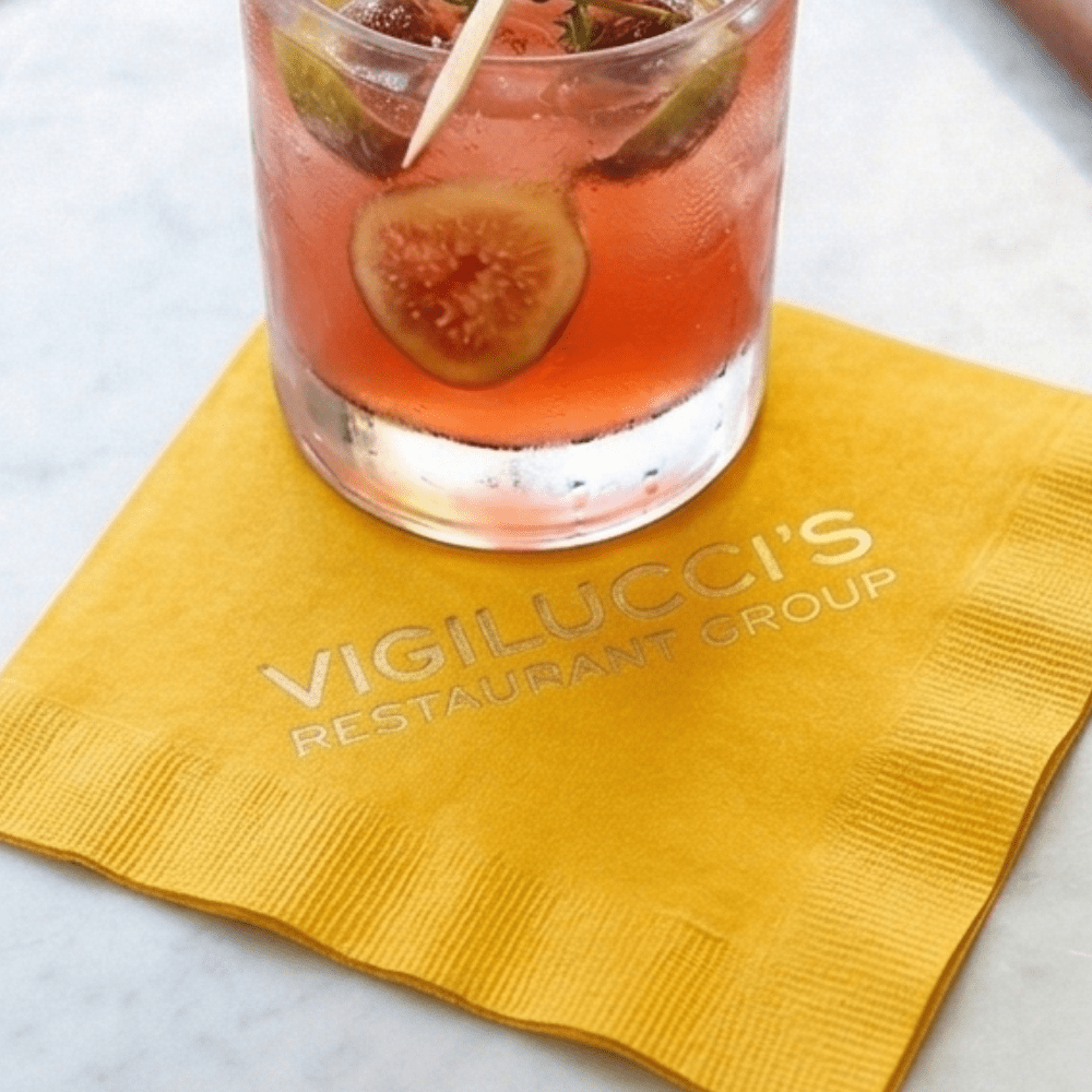 Custom Cocktail Napkins - School Bus Yellow - Pick On Us, LLC