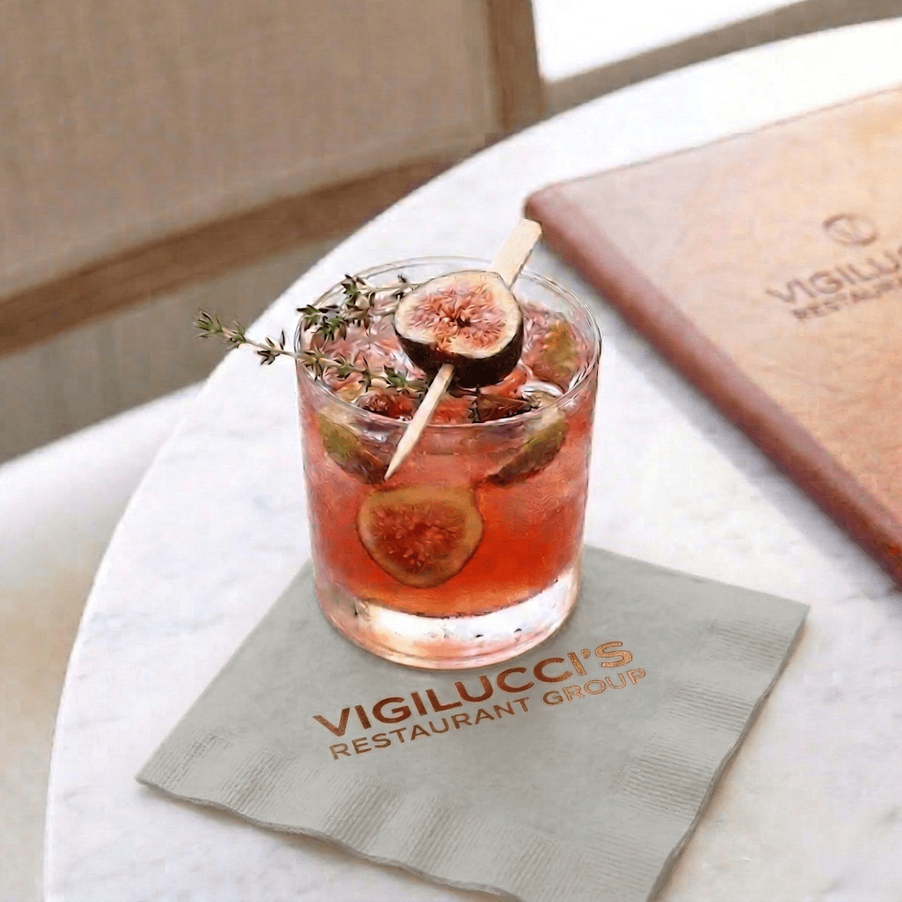 Custom Cocktail Napkins - Silver - Pick On Us, LLC