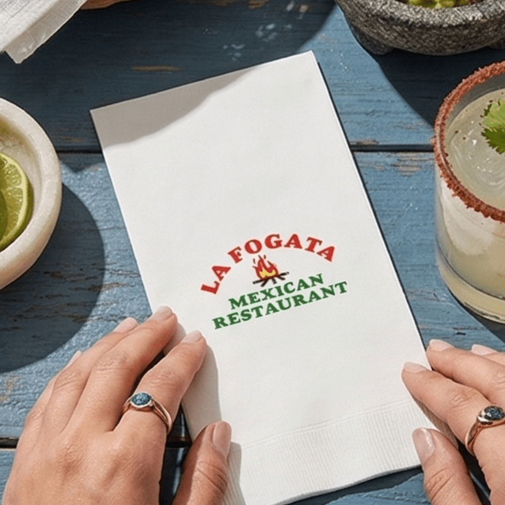 Custom Dinner Napkins - White - Pick On Us, LLC