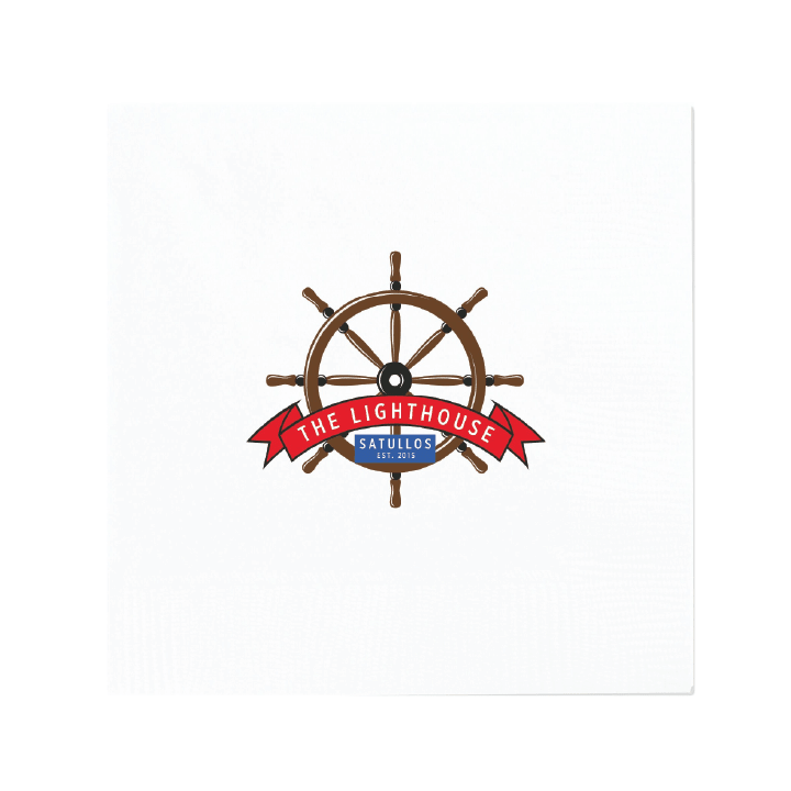 Custom Paper Dinner Napkins - White Four Color - Pick On Us, LLC