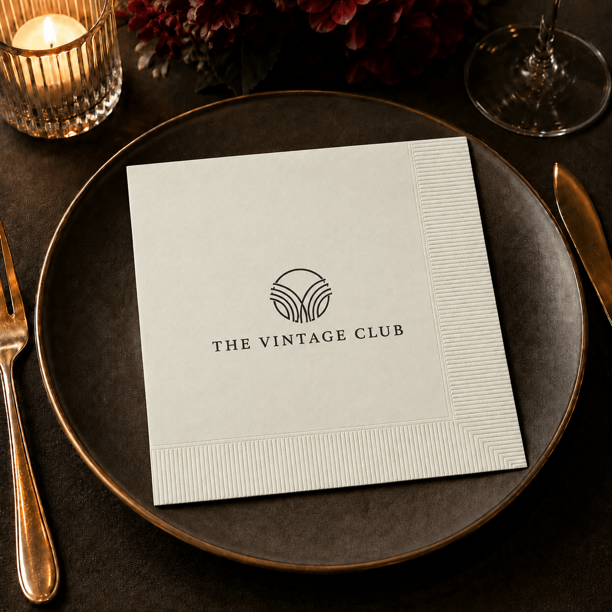 Custom Premium 3-Ply Paper Dinner Napkins - White - Pick On Us, LLC