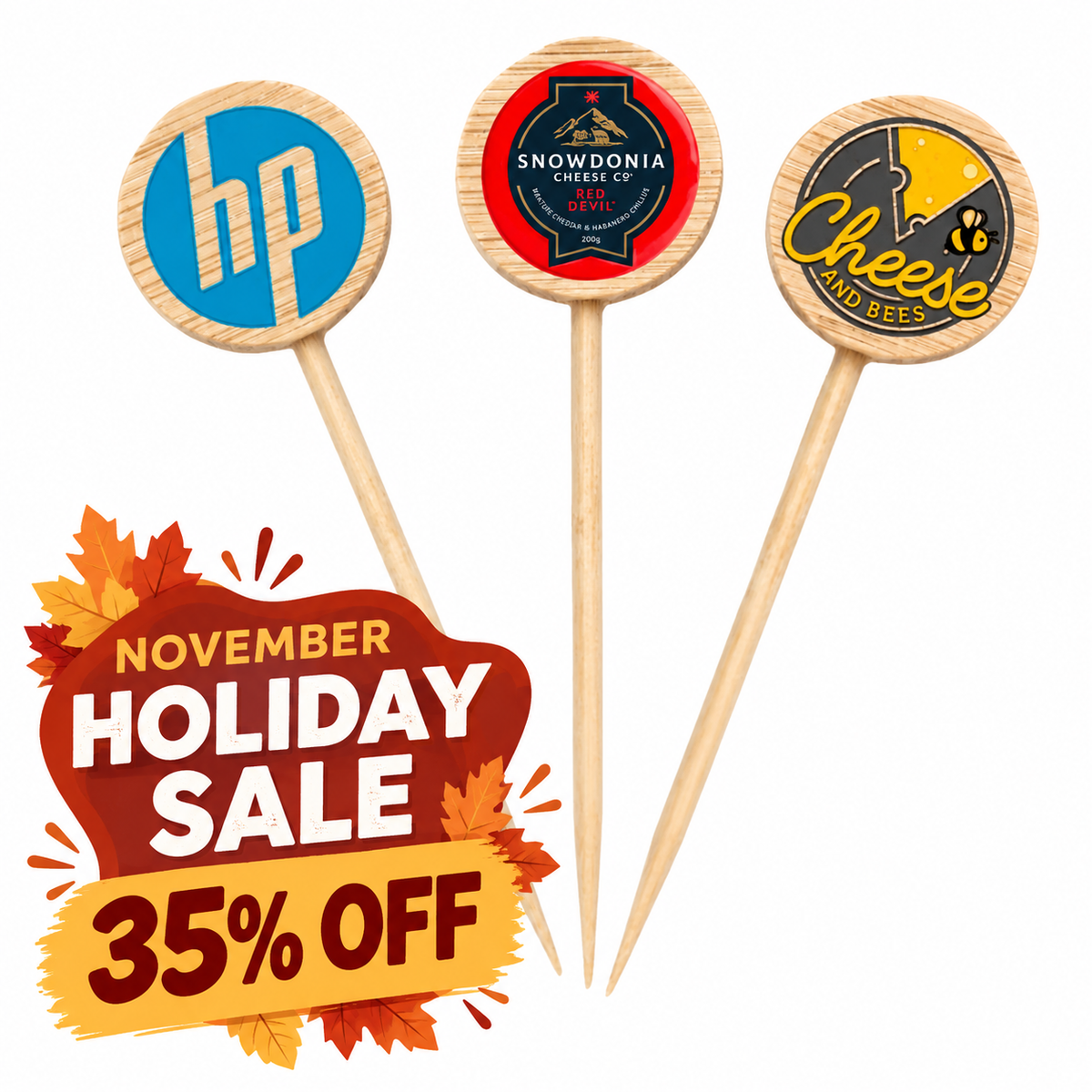 3.5 inch Custom Toothpick - Round Top - HOLIDAY SALE