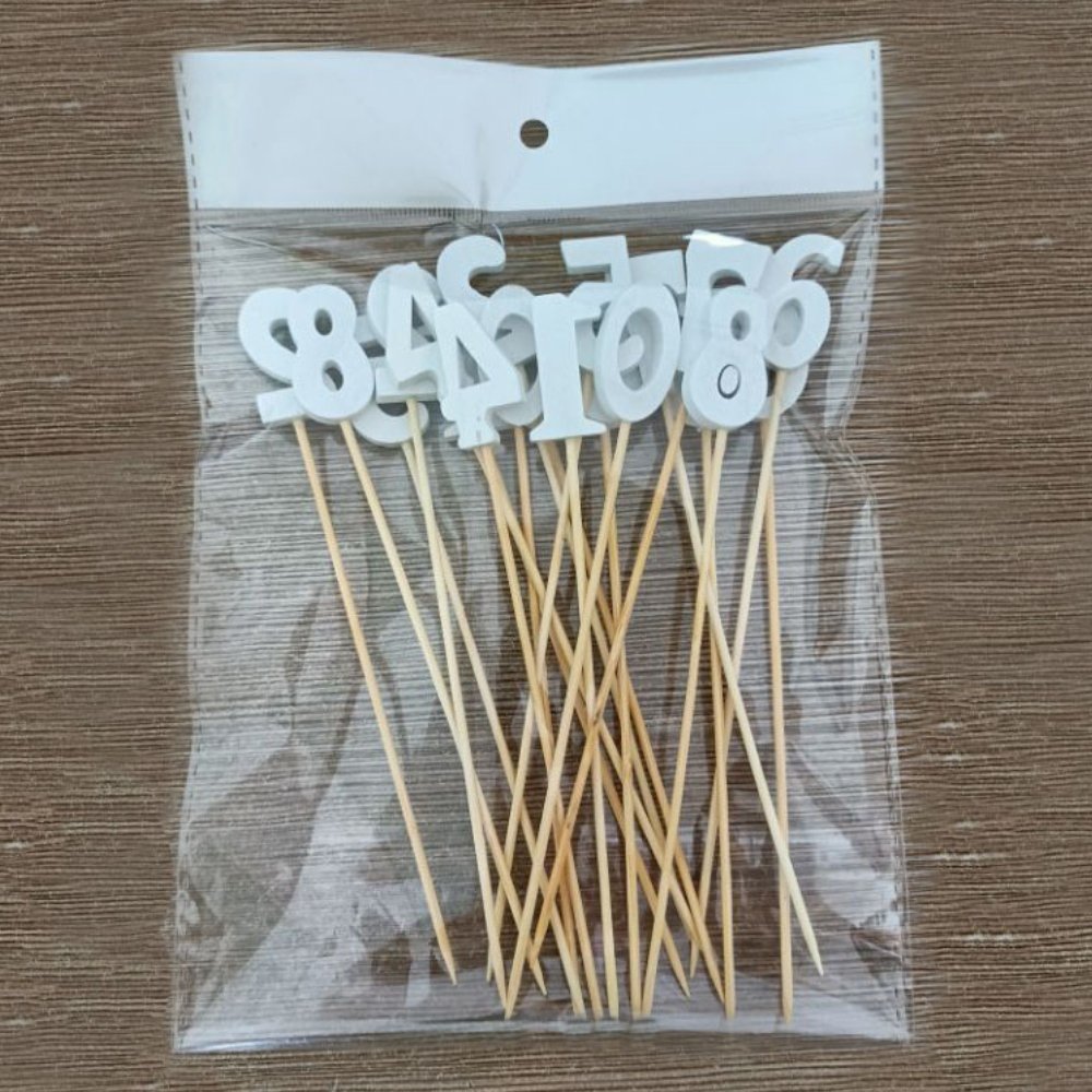 0 to 9 Number Decorative Picks - 4.10 inch (2.54cm) Number Picks - Pick On Us, LLC