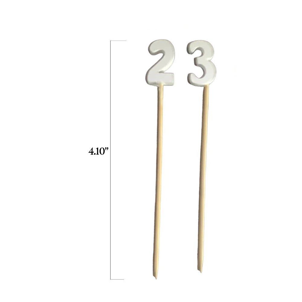 0 to 9 Number Decorative Picks - 4.10 inch (2.54cm) Number Picks - Pick On Us, LLC