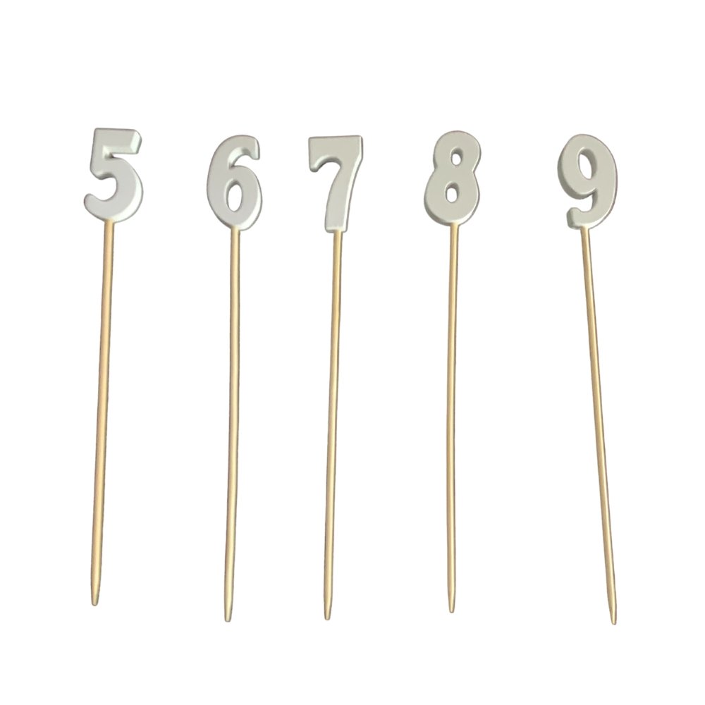 0 to 9 Number Decorative Picks - 4.75 inch - Pick On Us, LLC