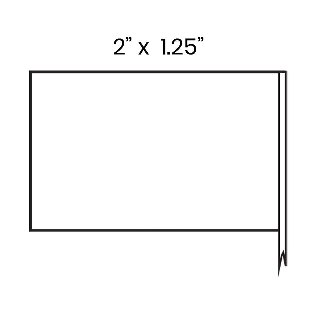 2" x 1.25" Inch Bulk Custom Toothpick Flags - Rectangle Medium - Pick On Us, LLC