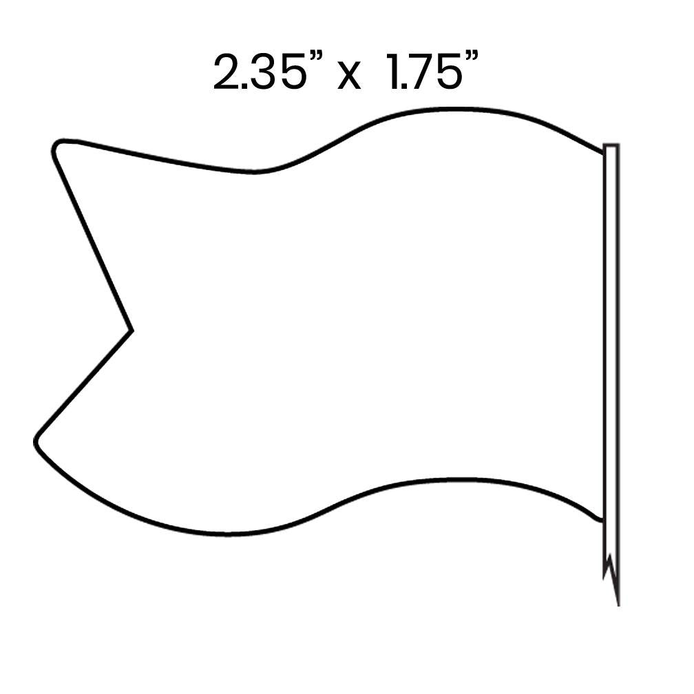 2.35" x 1.75" Inch Bulk Custom Toothpick Flags - Large Wavy Notched - Pick On Us, LLC