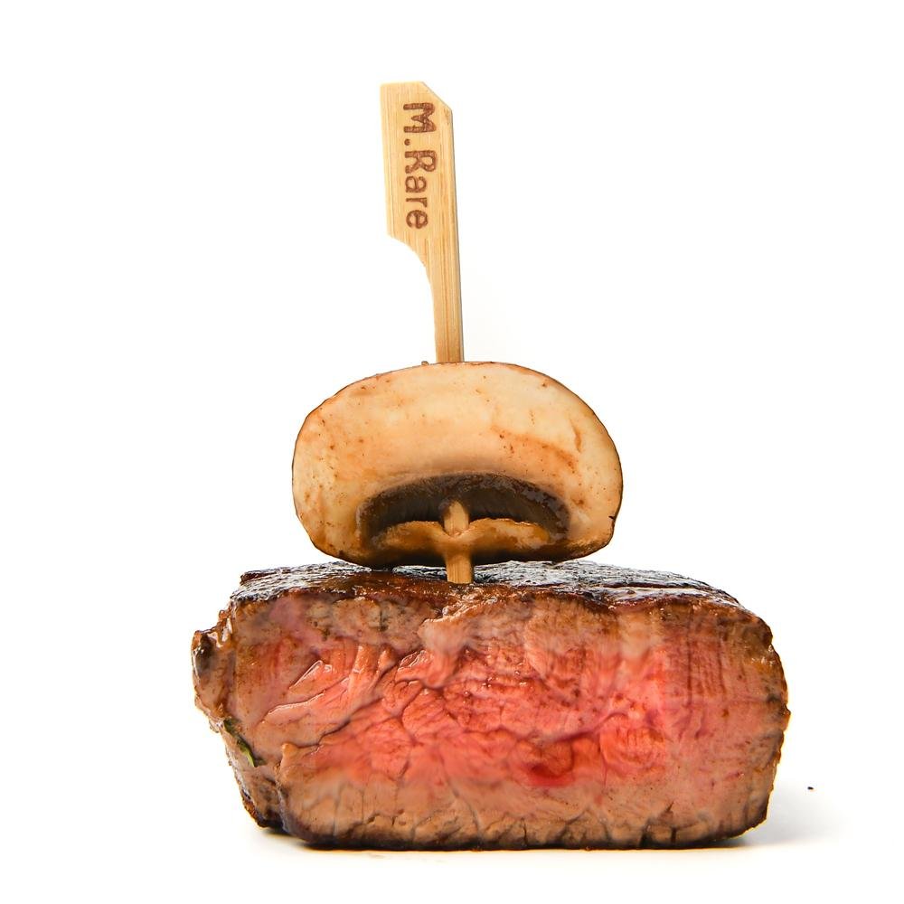 3.5 Inch Bamboo Steak Markers - Medium Rare - Pick On Us, LLC