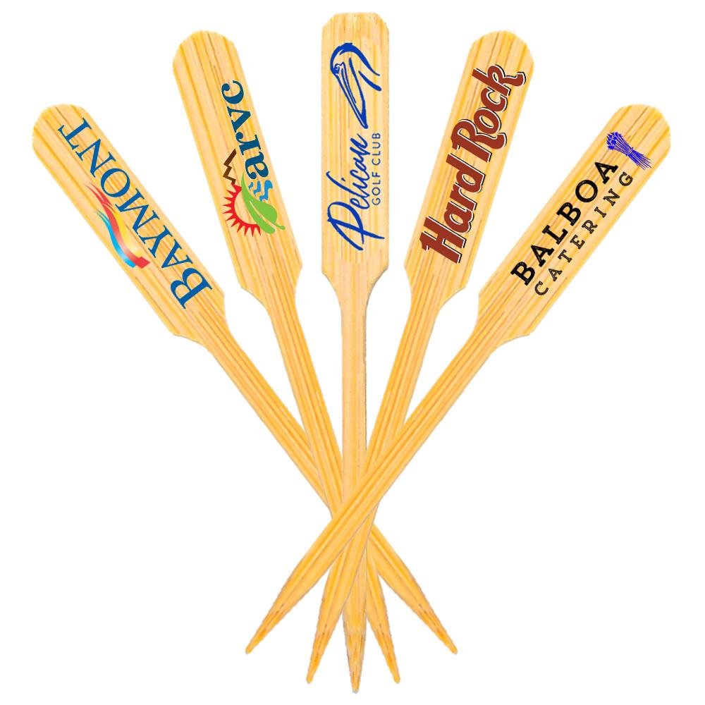 3.5 inch Bulk Custom Toothpicks - Paddle Picks - Color Printing - Pick On Us, LLC