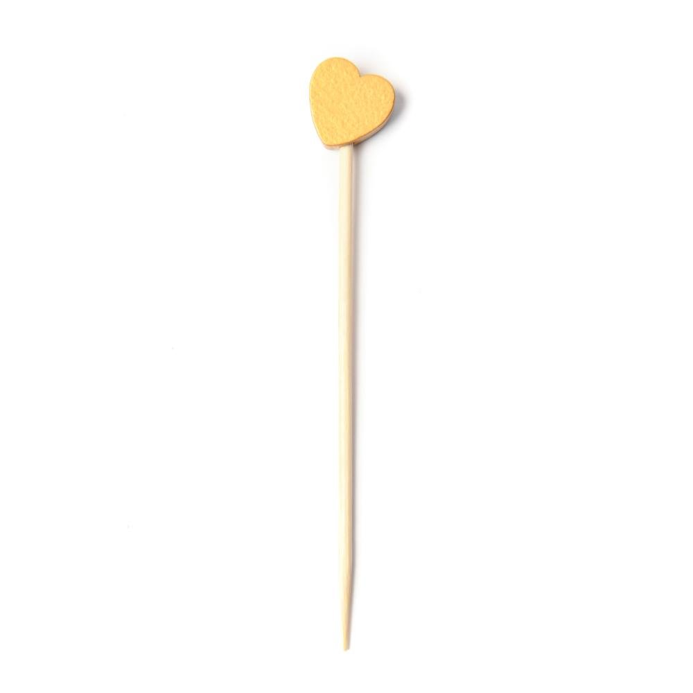 3.5 Inch Gold Heart Toothpicks - Pick On Us, LLC
