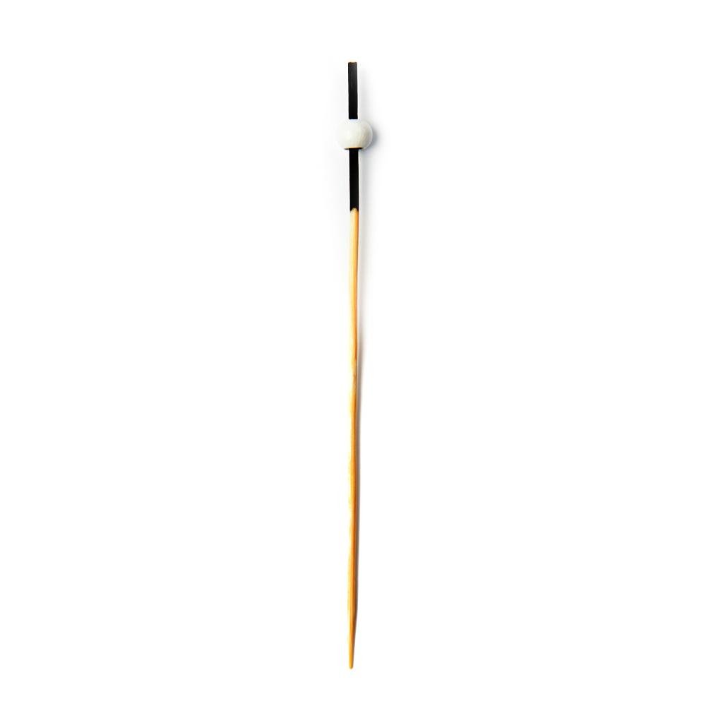 4.75 Inch Beaded Picks White Bead/Black Pick - Pick On Us, LLC