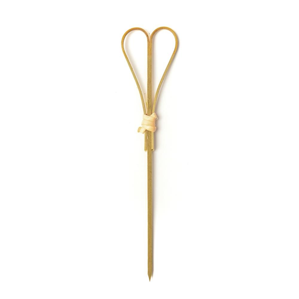 4.75 Inch Green Bamboo Tied Heart Picks - Pick On Us, LLC
