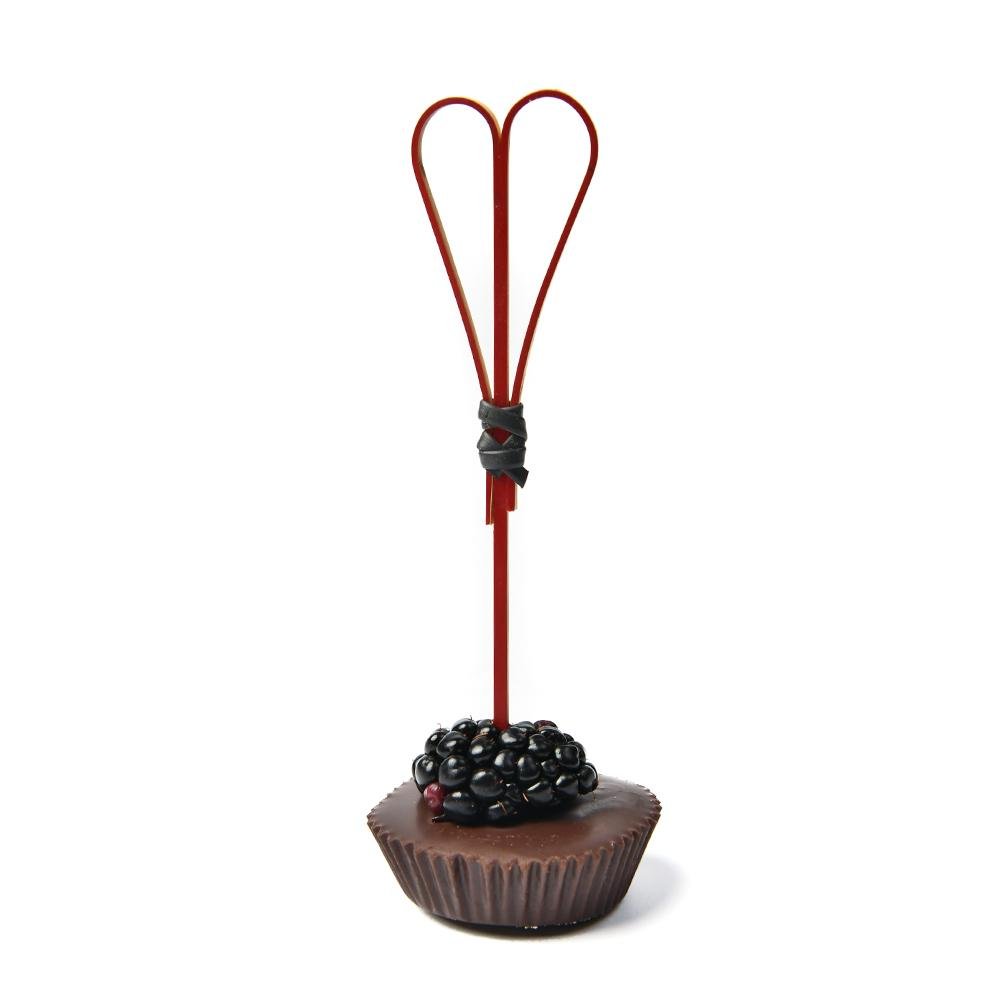 4.75 Inch Red Bamboo Tied Heart Picks - Pick On Us, LLC