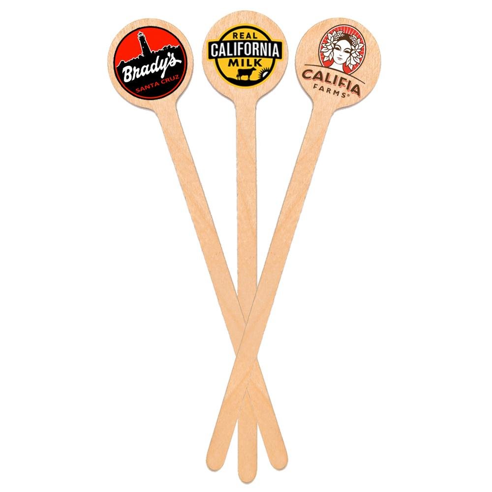 6 inch Custom Skewers - Round Top - Color Printing - Pick On Us, LLC