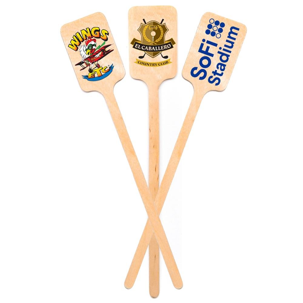 6.25 inch Custom Skewers - Rectangle Top - Color Printing - Pick On Us, LLC
