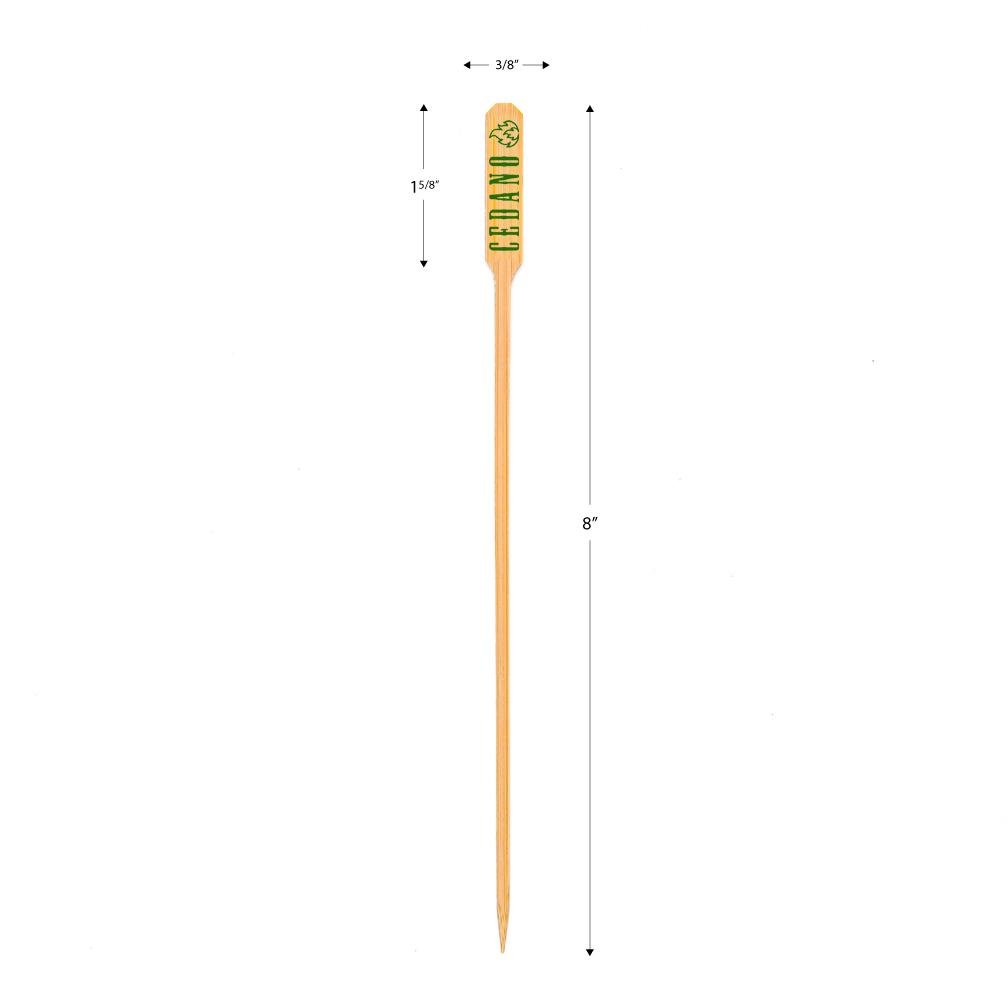 8 inch Bulk Custom Skewers - Paddle Skewers - Color Printing - Pick On Us, LLC